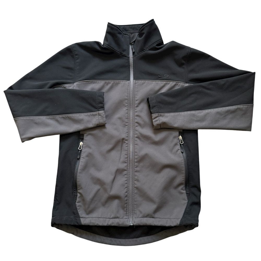 Champion Men’s Full Zip Jacket Black Gray Zipper Pockets